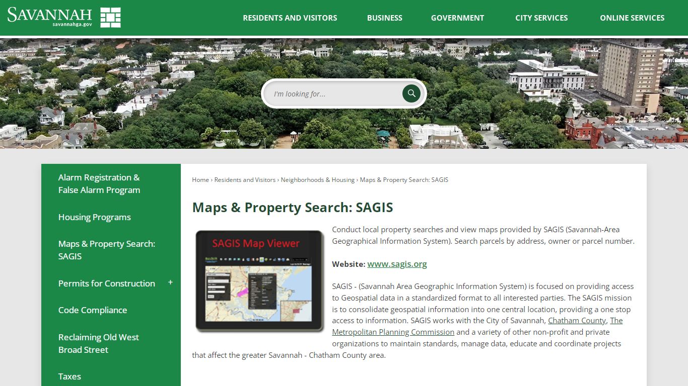 Maps & Property Search: SAGIS | Savannah, GA - Official Website